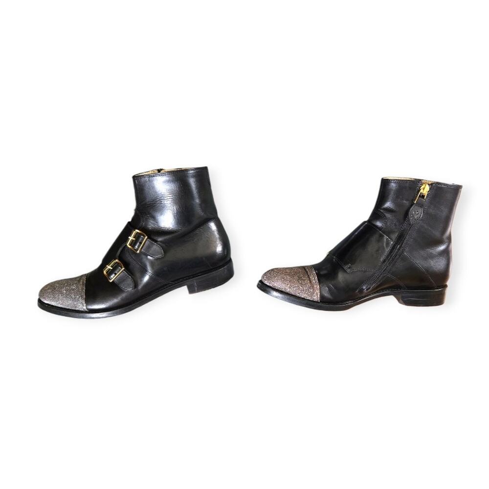 The Office of Angela Scott Mr. Dean Double Monk Strap Boot Black EU 38 US 8 - Picture 6 of 9